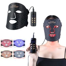 Dispositifs de soins du visage usage domestique silicone flexible sans fil lifting masques LED lumière rouge PDT beauté 4 couleurs masque LED 230828