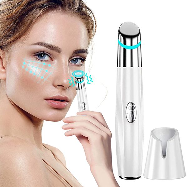 Appareils de soins du visage IPL Eye Massager Vibration Chauffé Baguette De Massage Stylo Cernes Poches Anti Rides Peau Outil Beauté Dispositif 230728