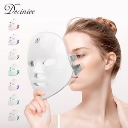 Dispositifs de soins du visage Masque LED Charge USB 7 couleurs Pon Therapy Rajeunissement de la peau Anti-acné Élimination des rides Éclaircissant 230512