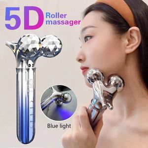 Gezichtsverzorgingsapparaten Microstroom Roller Massager Trillingen Oogmassage V Dubbele kinverwijderaar Lifting Body Beeldhouwen Schoonheid 231202