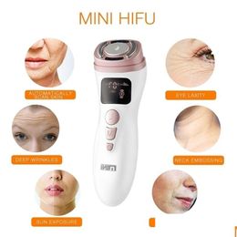 Dispositifs de soins du visage Mini Hifu Hine Trasonic RF Ems Lifting Dispositif de serrage de la peau Menton Cou Eye Anti-rides Masr Accueil Utilisation Drop Livraison DHFSM