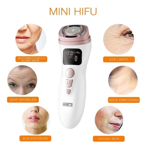 Dispositifs de soins du visage Mini HIFU Machine Ultrasons RF EMS Lifting Peau Resserrement Dispositif Menton Cou Yeux Anti Rides Masseur Usage Domestique 220921