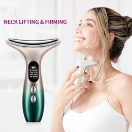 Face Care Devices Neck Massager EMS Dual Chin Remover V-Line Chin Lift 3-kleuren LED-apparaat Anti Neck Wrinkle Slimming Device 230506