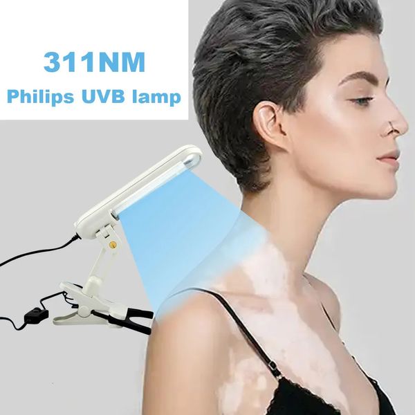 Dispositifs de soins du visage Paqin certificat Led Vitiligo Uvb pothérapie étroite 311nm lampe Uv luminothérapie Psoriasis pour 231007