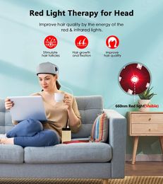 Dispositivos de cuidado facial Terapia de luz roja Casco Sombrero láser para el crecimiento del cabello 650 nm 880 nm 940 nm Infrarrojo cercano ForHair alivia los dolores de cabeza 230926