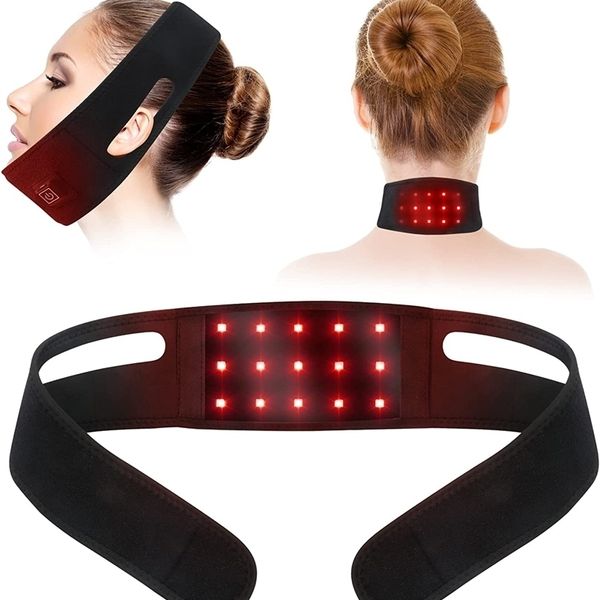 Dispositifs de soins du visage Thérapie par la lumière rouge Thérapie infrarouge Ceinture Menton Wearable Laser Lipo Soulagement de la douleur pour le cou 221104