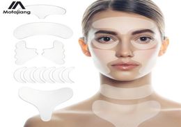 Dispositifs de soins faciaux autocollants d'élimination des rides en silicone réutilisables bandes de soulèvement du front de manche de front Remover Patches des yeux anti-âge S1653378