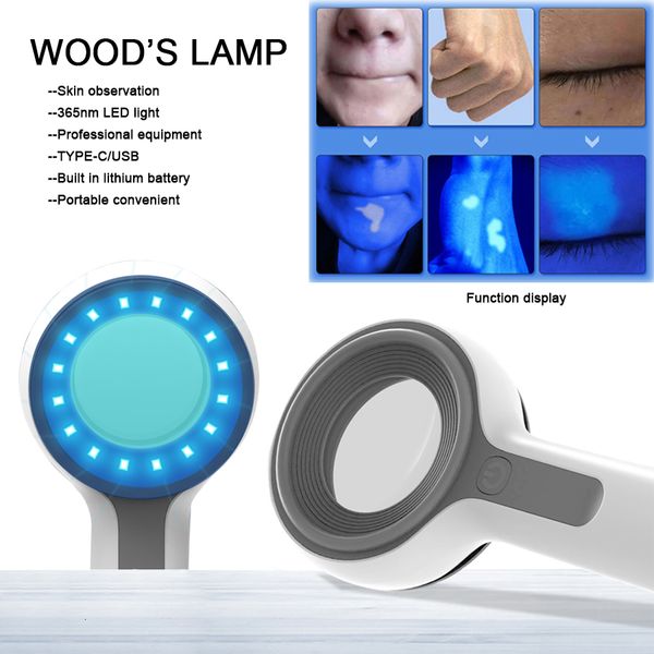 Appareils de soins du visage Analyseur de peau avec lampe Woods Détecteur de vitiligo portable Machine d'analyse Led Lumières rechargeables pour équipement à usage domestique 230617