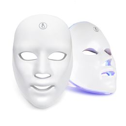 Dispositivos para el cuidado de la cara Carga USB 7 colores Máscara LED Terapia Pon Rejuvenecimiento de la piel Eliminación de arrugas contra el acné Iluminador 230609