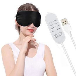 Masque pour les yeux chauffant USB réutilisable USB masque pour les yeux à la vapeur en soie masseur pour les yeux pour dormir poches oculaires Anti-cernes Patch soins des yeux 230927