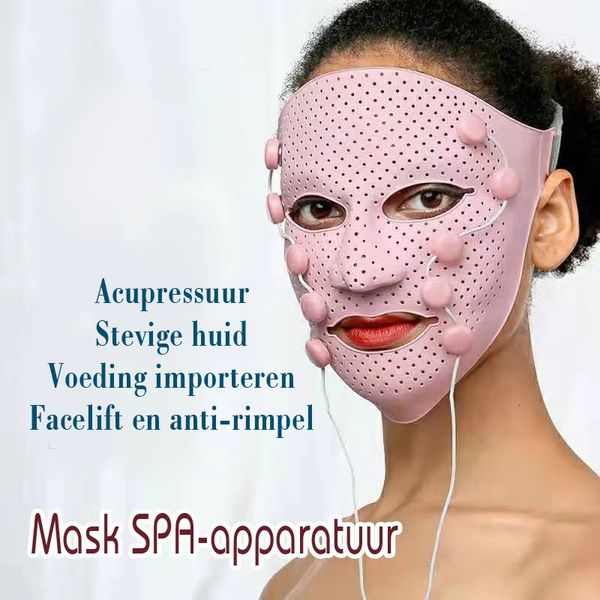 Soins du visage Massage Masque de beauté 3D Silicone EMS Vibrant Acupuncture Masseur Menton Joue Minceur Lift AntiWrinkleI mproveM AskA bsorptionM isturizin 231215