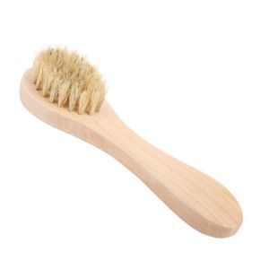 Brosses de nettoyage du visage pour exfoliation du visage, poils naturels, gommage avec manche en bois RH3856