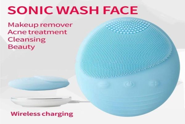 Nettoyage du visage Masseur de soins de la peau Instrument de lavage électrique acoustique Charge sans fil IP7 Disponxe de nettoyage en profondeur imperméable 4296229