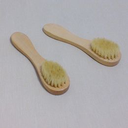 Gezichts reinigingsborstel voor gezichtsuitvoering Natuurlijke borstelharen Exfoliating Face Borstels voor droge poetsen met houten handvat SN2613