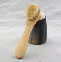 Cepillo de limpieza de la cara para exfoliación facial cerebro de la cara de limpieza de cerdas naturales para cepillado en seco con mango de madera F8631632