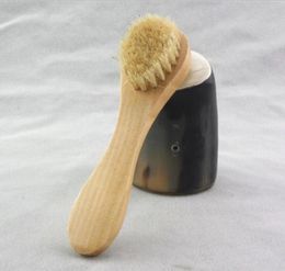 Brosse nettoyage du visage pour exfoliation pour le visage Pournissages naturels Nettoyage des brosses pour le brossage à sec avec manche en bois 8959385