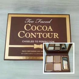 Paleta de sombras de ojos en polvo para contorno facial, 4 colores, resaltador, bronceador, corrector, resistente al agua, reparación de contorno marrón, cosméticos de maquillaje 240129