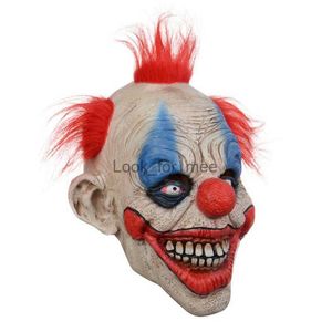 Face Cover 1pcs Comfortabele en ademende Halloween Clown Face Cover Enge Clown Cover met Red Spikes Hair voor Halloween HKD230810