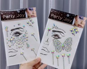 Face Gems Pegatinas de tatuaje temporal Decoración de fiesta Autoadhesivo Acrílico Cristal Body Glitter Sticker DIY Art Jewels Rhinestone para Rave Festival Halloween