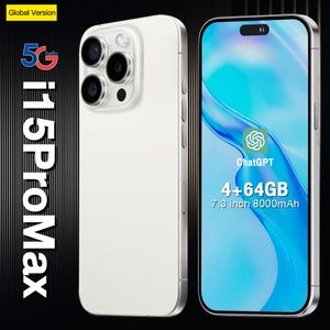 Face ID I15 Pro Max 5G smartphones 4G LTE Octa Core 256 GB 512GB 1TB Android OS 6,7 inch Alle scherm USB-C 3.0 GPS 20MP Camera Actie Knop Smartphones Groene tag Verzegelde doos