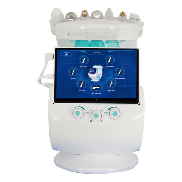 Machine de massage de levage de visage 7 en 1 Hydro Dermabrasion Machine faciale Analyseur de peau Dissolvant de points noirs Jet Peel Eau Oxygène Peeling Nettoyage