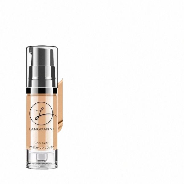 Cara Líquido Foundati Base Maquillaje Acabado mate Maquillaje impermeable Cobertura total Crema Ojos Círculos oscuros Cosmético natural 6 colores V0EW #