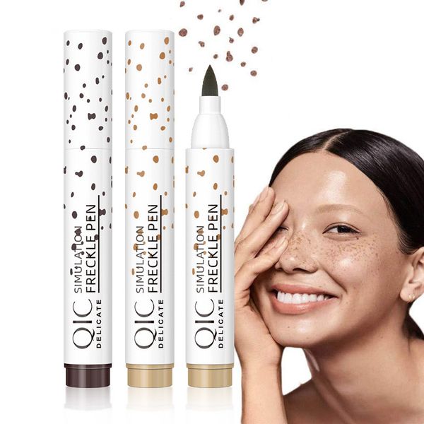 Maquillaje facial Freckle Pen Foundation Simulación Pecas Lápiz 2 colores Marrón oscuro / marrón claro Neutro Impermeable Maquillaje de larga duración Soft Dot Sopt Pens