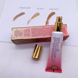 Gezichtsmake-up Perzik Matte Vloeibare Foundation 3 Kleuren Comfort Foundation concealer doordrenkt met perzik-vijgencrème 48 ml Beste kwaliteit DHL gratis