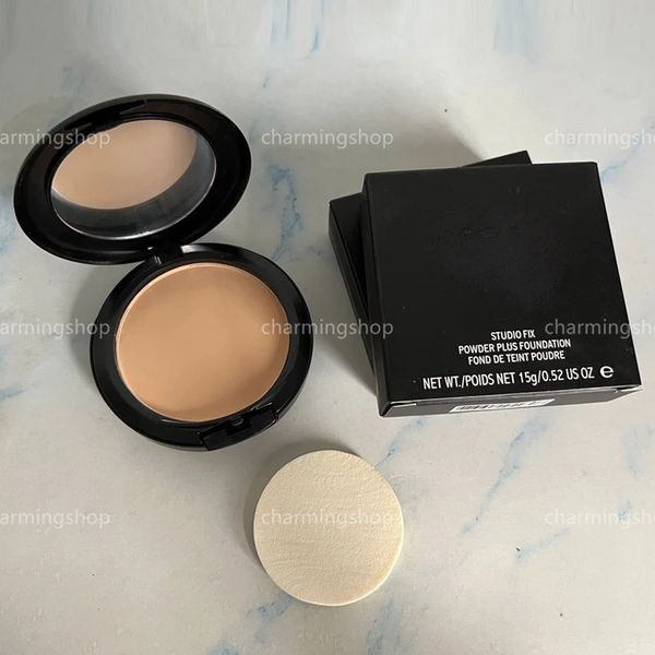 Poudre de fixation de Studio de maquillage pour le visage, Plus fond de teint, contrôle de l'huile longue durée, poudre pressée avec bouffée