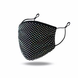 Masque Visage Brillant Bling Strass Maille Réutilisable Creux Tissu Décor Bijoux Cristal Mascarade Parti Masques Femmes Filles Adulte Diamant JY0915