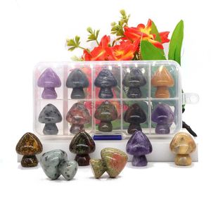 Gezichtsmassageapparaat 10 stuks / set paddestoelvormig natuursteen snijwerk, ambachtelijke sieraden decoratie behandeling kristallen standbeeld geschenkdoos project groothandel in bulk 240321