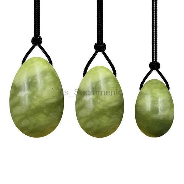 Masajeador facial 100% piedra natural Huevo de jade Yoni Juego de huevos Vagina apretada Kegel Ejercitador muscular Juego de palos de masaje de cristal pélvico 240321