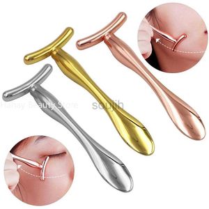 Masajeador de cara 1pcs crema de metal para la crema para la crema para el rodillo del rodillo de la cara masajeador facial masaje de cara delgada mágica mágica para reducir la hinchazón Wrinkle 240409