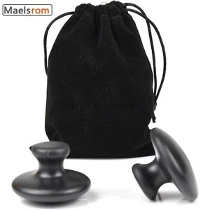 Masseur pour le visage 2 pierres de massage en forme de champignon avec pierres de bord naturelles et pierres chaudes améliorant la condition physique et favorisant la circulation sanguine 240321