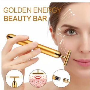 Gezicht Massager 24k Gold Afslanken Beauty Bar Puls Verstevigende Roller Lift Huidverstrakking Rimpel Vibrerende Tool 230612