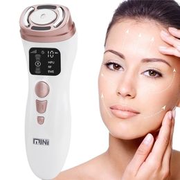 Face Massager 3 in 1 mini Hifu Machine Ultrasound RF EMS Beauty Device Necking Trapping Skin Revalation Care Care Product 220922