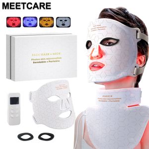 Gezicht Massager 4 Kleuren LED Masker Siliconen Gel Nabij Infrarood P op Therapie Huidverjonging Anti Rimpel Verwijderen SPA 230726