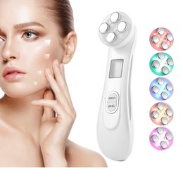 Face Massager 5in1 RF Radiofrequentie EMS Elektroporatie LED PON schoonheid Device Skinheffen Trapled Antiwrinkle Skin Care Face Massager 230208