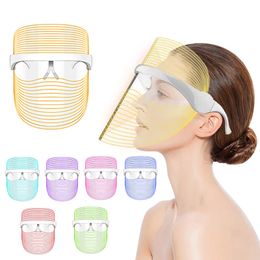 Massageador facial 7 cores LED terapia de luz máscara de massagem anti-envelhecimento anti-rugas Beatuy SPA Cuidados com a pele limpa Apertar ferramenta de beleza 230211