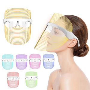 Face Massager 7 Colors LED Light Therapy Massagemasker Anti Aging Anti Wrinkle Beatuy Spa Clean Skin Care Trapport Beauty Tool 230211