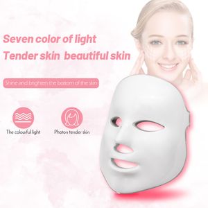 Masajeador facial 7 colores Máscara LED Belleza Cuidado de la piel Rejuvenecimiento Arrugas Eliminación del acné Terapia de belleza facial Blanqueamiento Apretar Instrumento 230621