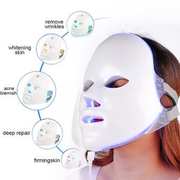 Masajeador facial 7 colores Máscara LED Pon Terapia Belleza Antiacné Eliminación de arrugas Rejuvenecimiento de la piel Herramientas para el cuidado Minimalismo Estilo 230831