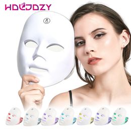 Face Massager 7 Colors LED Mask Pon Therapy Skin Rejuvenation Anti Acne Wrinkle Removal Skincare Mask Skin Brightening USB Charge 230809