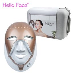 Gesichtsmassagegerät 7 Farben PDT-Maske mit Hals-LED-Pon-Therapie Anti-Akne-Hautverjüngung Heimgebrauch Hautpflege-Schönheitsmaschine 230626