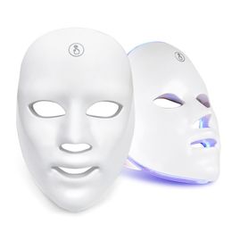Masajeador facial 7 colores Pon Terapia Máscara LED Rejuvenecimiento de la piel Apriete el acné Antiarrugas Cuello coreano Belleza Spa Instrumento 230831