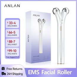 ANLAN EMS Face Roller Électrique V Masseurs De Visage Microcourant Lifting Beauté Machine Plus Mince Double Menton Massage Outil De Soins De La Peau 230822