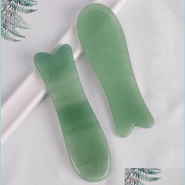 Masseur de visage produit de beauté forme de poisson lifting Guasha Mas outil facial Jade Gua Sha conseil livraison directe santé Dhlto