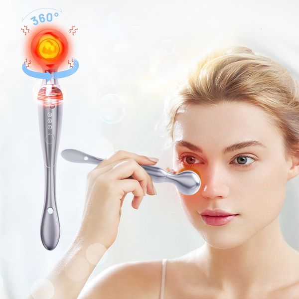 Masseur pour le visage Masseur électrique pour les yeux Appareil de beauté pour le visage vibrant thermique Anti-âge Lifting Anti-rides Réparation de la lumière rouge Rajeunissement de la peau 230621