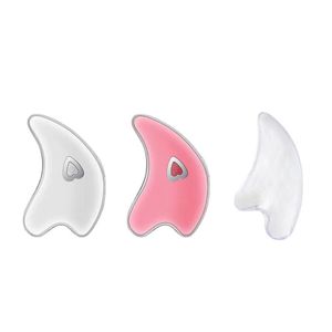 Masajeador facial Tablero eléctrico Gua Sha Masajeador facial vibratorio calentado Estiramiento facial Drenaje linfático Terapia de masaje Placa de raspado Herramientas para adelgazar