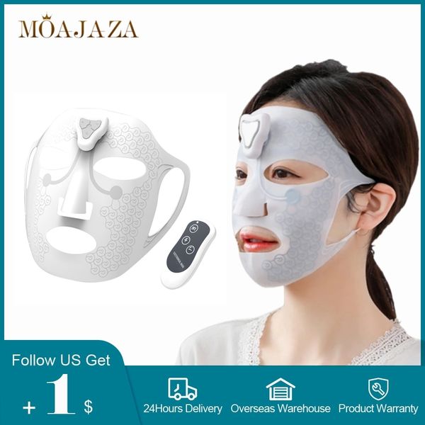 Masajeador de la cara máscara electrónica microcorriente de baja frecuencia Birina Doble Reduce la máquina de elevación de la cara de belleza Hidratación de la máscara de endurecimiento de la piel 230814